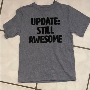 Blueish Gray Kids T-Shirt with Black Print